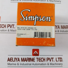Simpson 1212C Dc Milliammeter Panel Meter 0–25 Ma