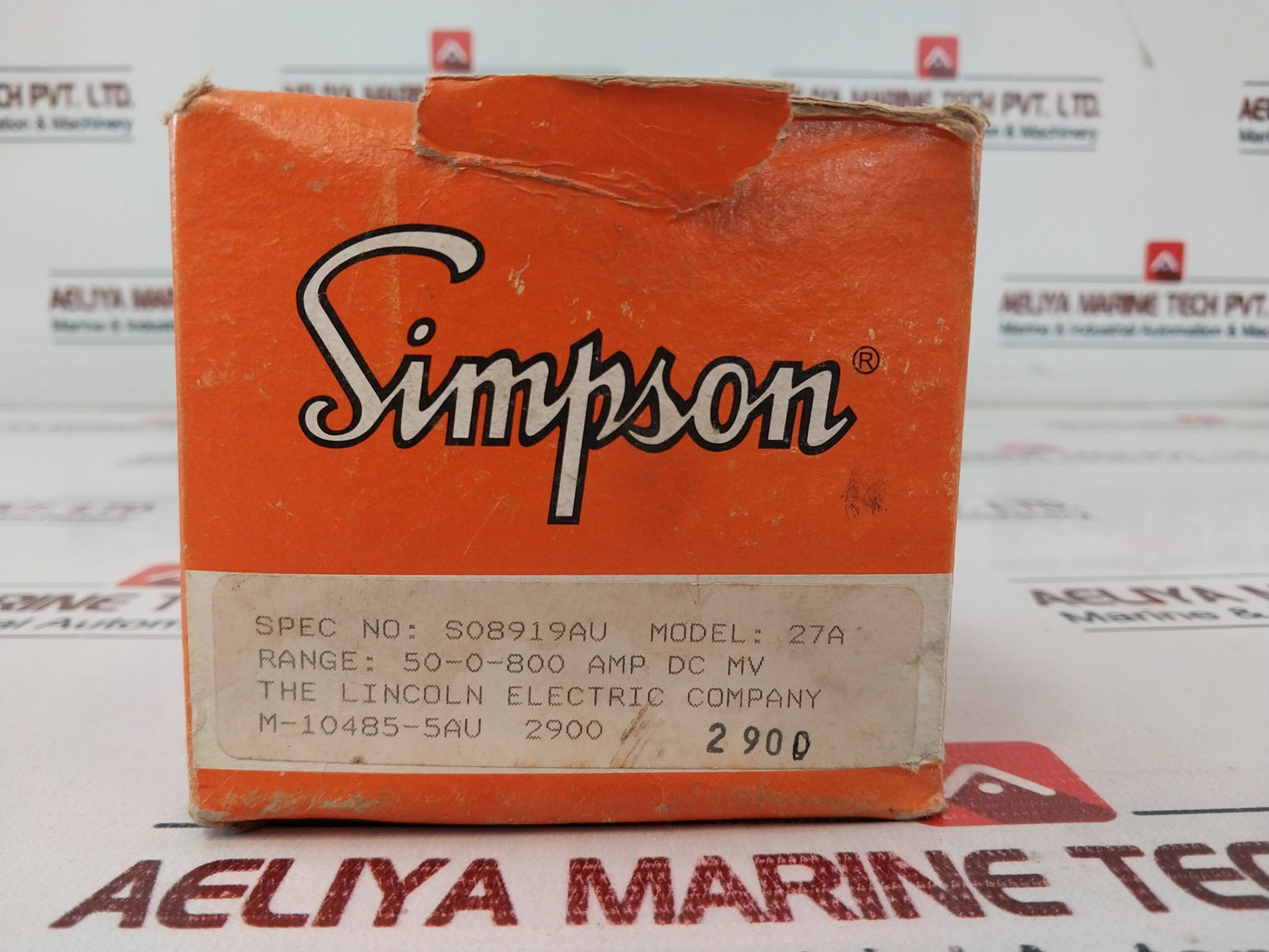Simpson M-10485-5 Panel Meter 27A 0-8 Ampere Dc