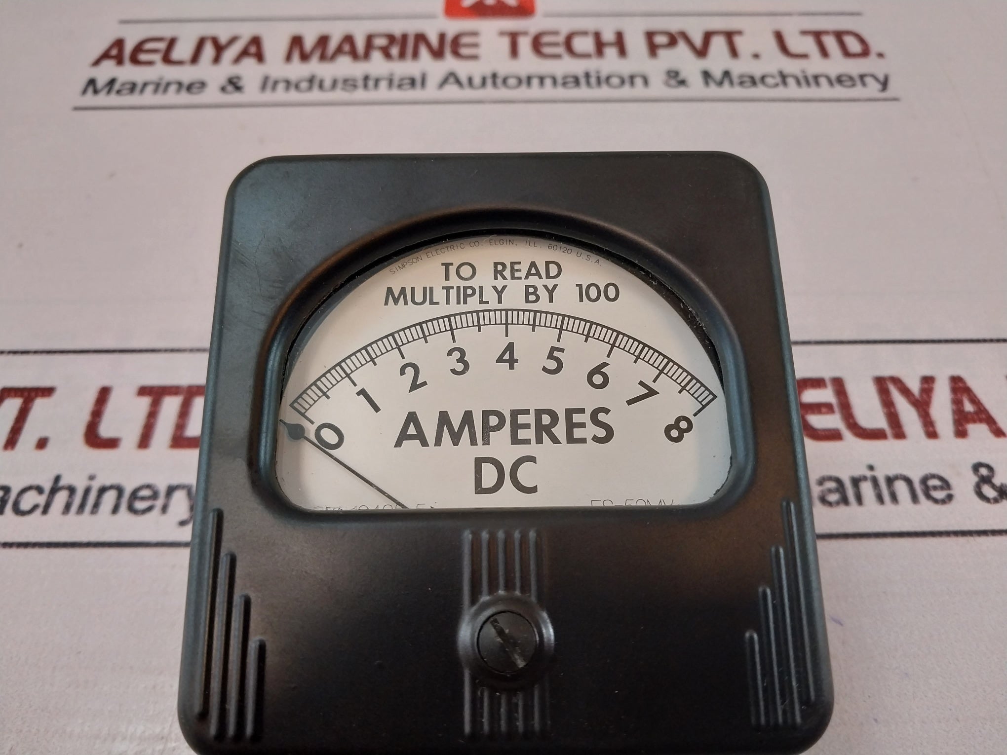 Simpson M-10485-5 Panel Meter 27A 0-8 Ampere Dc
