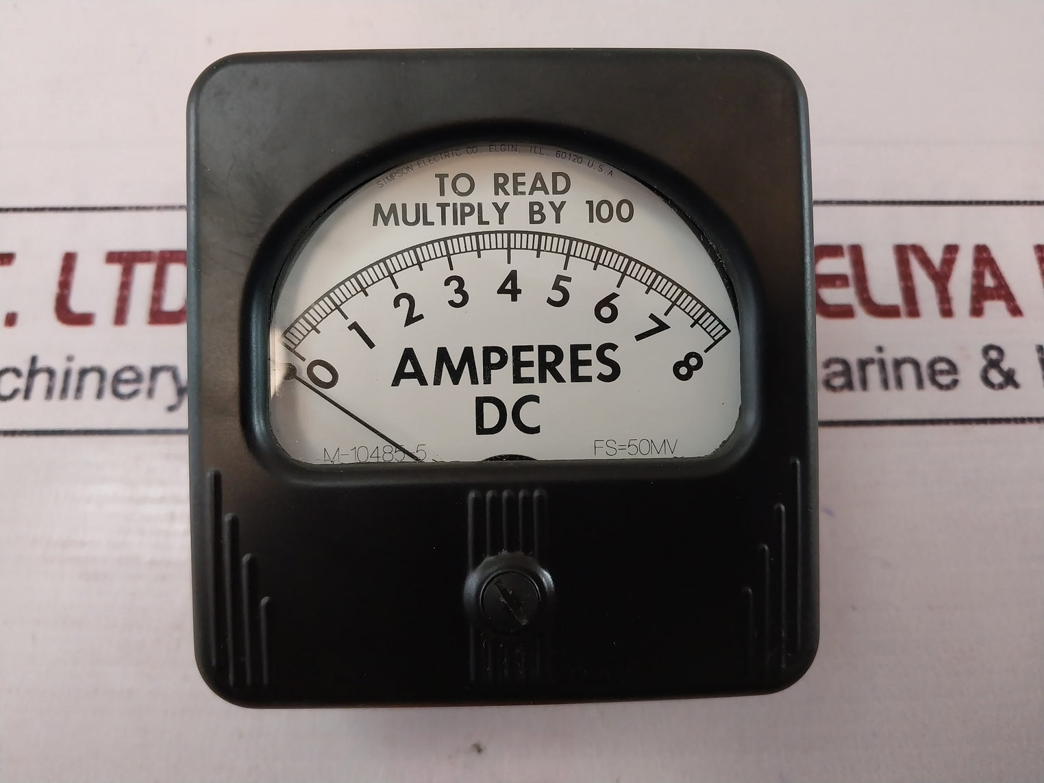 Simpson M-10485-5 Panel Meter 27A 0-8 Ampere Dc