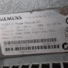 Siemens 6SL3224-03E34-5UA0 Power Module 240 3AC 380-480V 129A 50/60Hz Version K