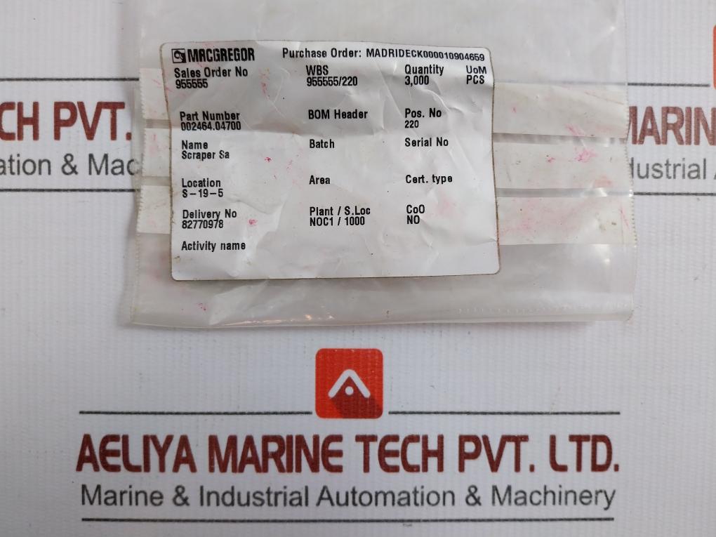 Single-acting Hydraulic Scraper Seal 002464.04700 Macgregor