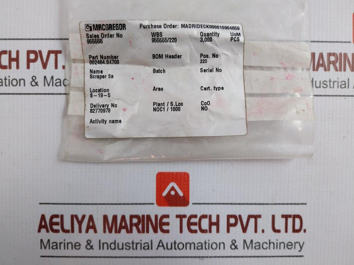 Single-acting Hydraulic Scraper Seal 002464.04700 Macgregor