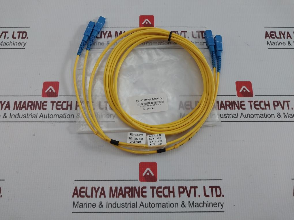 Single Mode Duplex Fiber Optic Patch Cable Set Ftek-dx-sm-sc/Sc-pc-03M 300 Gm
