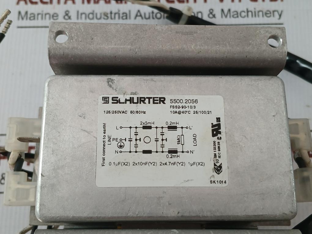 Single Phase Emc/Emi Line Filter 5500.2056 Schurter