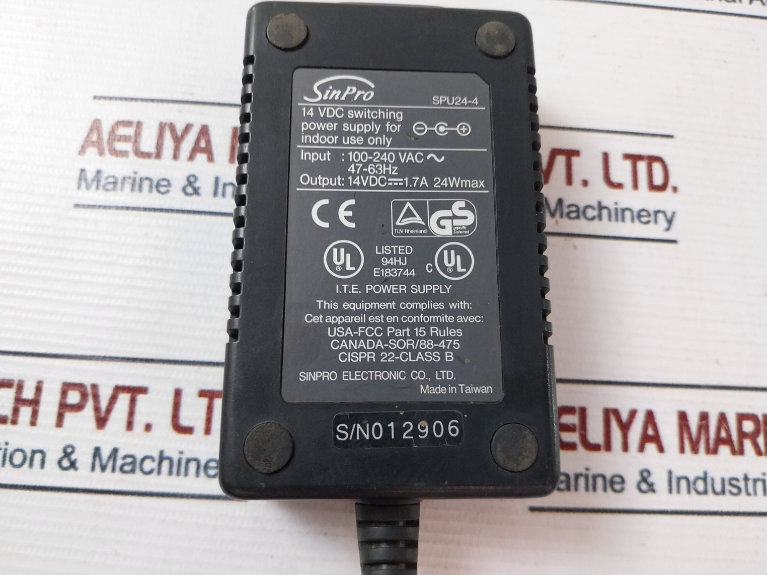 Sinpro Spu24-4 Switching Power Supply Adapter 14 Vdc 1.7A 24W Max