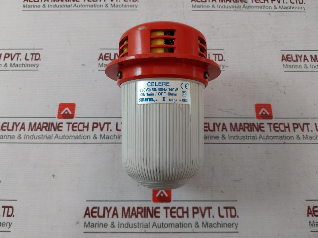 Sirena Celere Electro-mechanical Siren 230V 50/60Hz 140W, On 1Min / Off 10Min