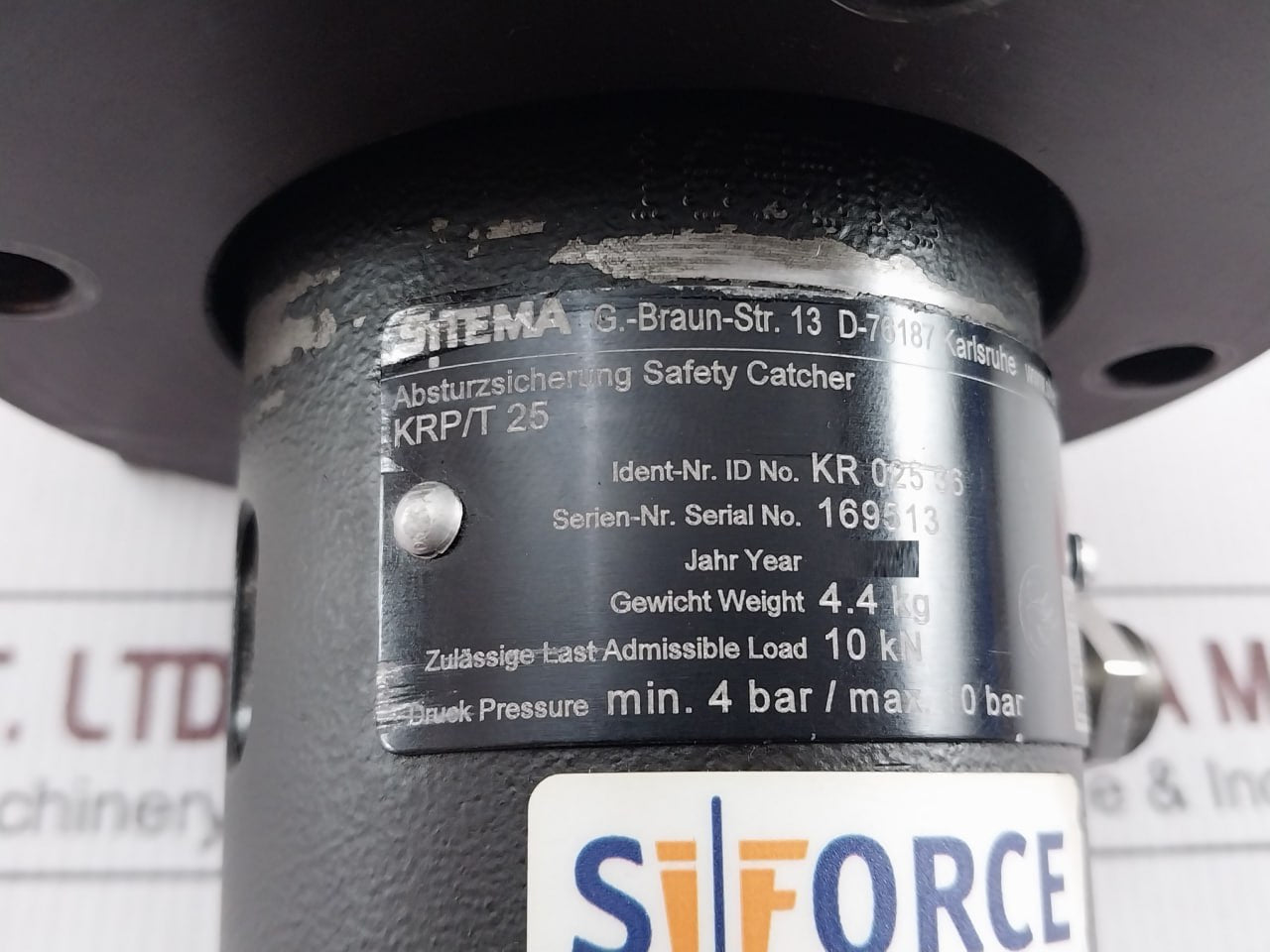 Sitema Krp/T 25 Safety Catcher 10 Bar A0120-01J23 10 Kn