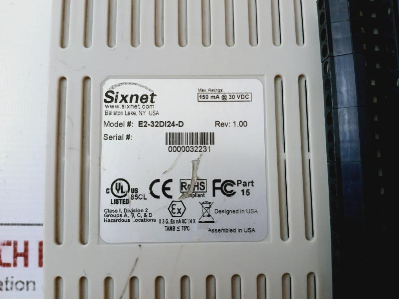 Sixnet E2-32Di24-d Multi-port Ethernet I/O Module Rev. 1 150Ma 30Vdc