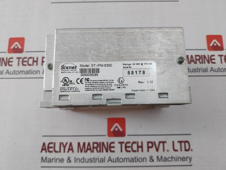 Sixnet St-ipm-6350 Dcs Controller Plc 30 Vdc At 175 Ma 60C Rev.1.12