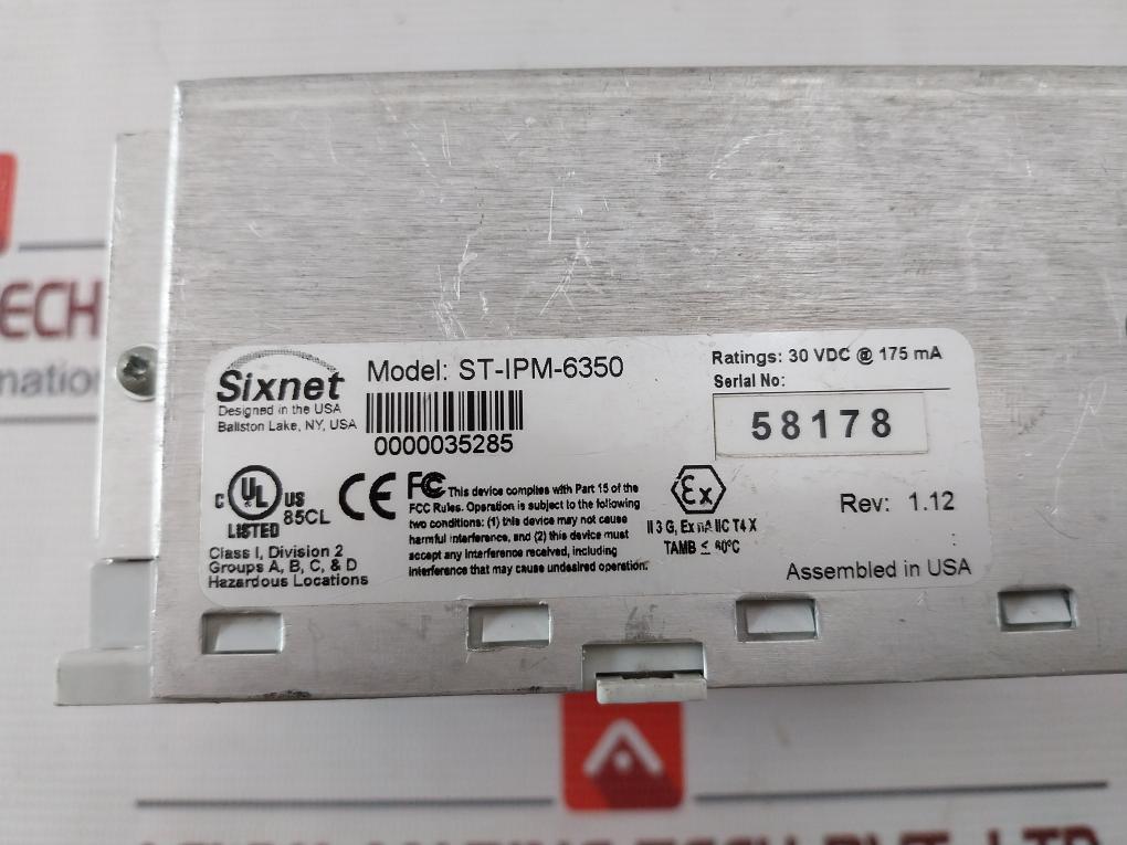 Sixnet St-ipm-6350 Dcs Controller Plc 30 Vdc At 175 Ma 60C Rev.1.12