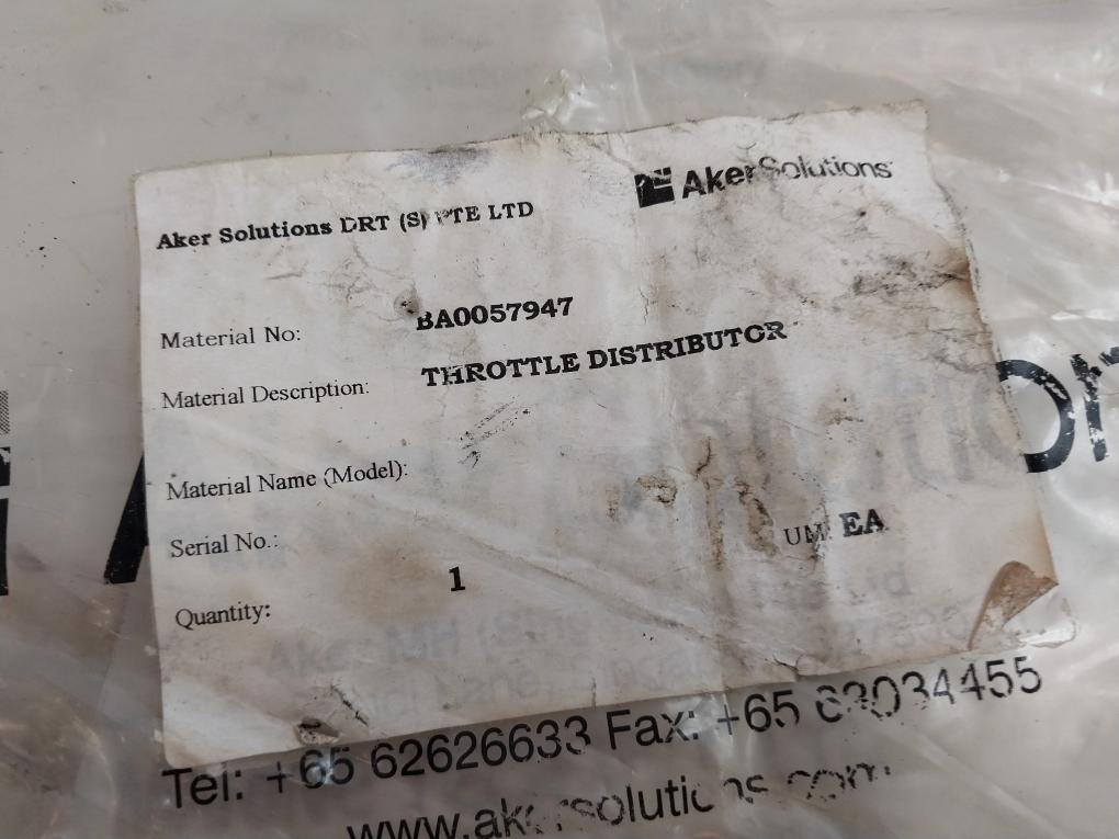 Skf 242-065.20 Throttle Distributor Oil Flow Indicator