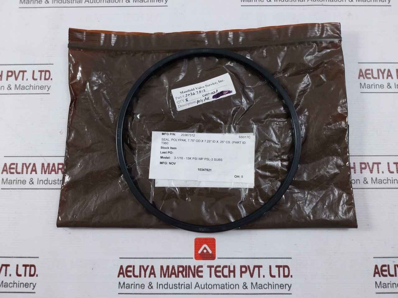 Skf 7.250 Polypak Seal 7.75” Od X 7.25” Id X .25” Cs