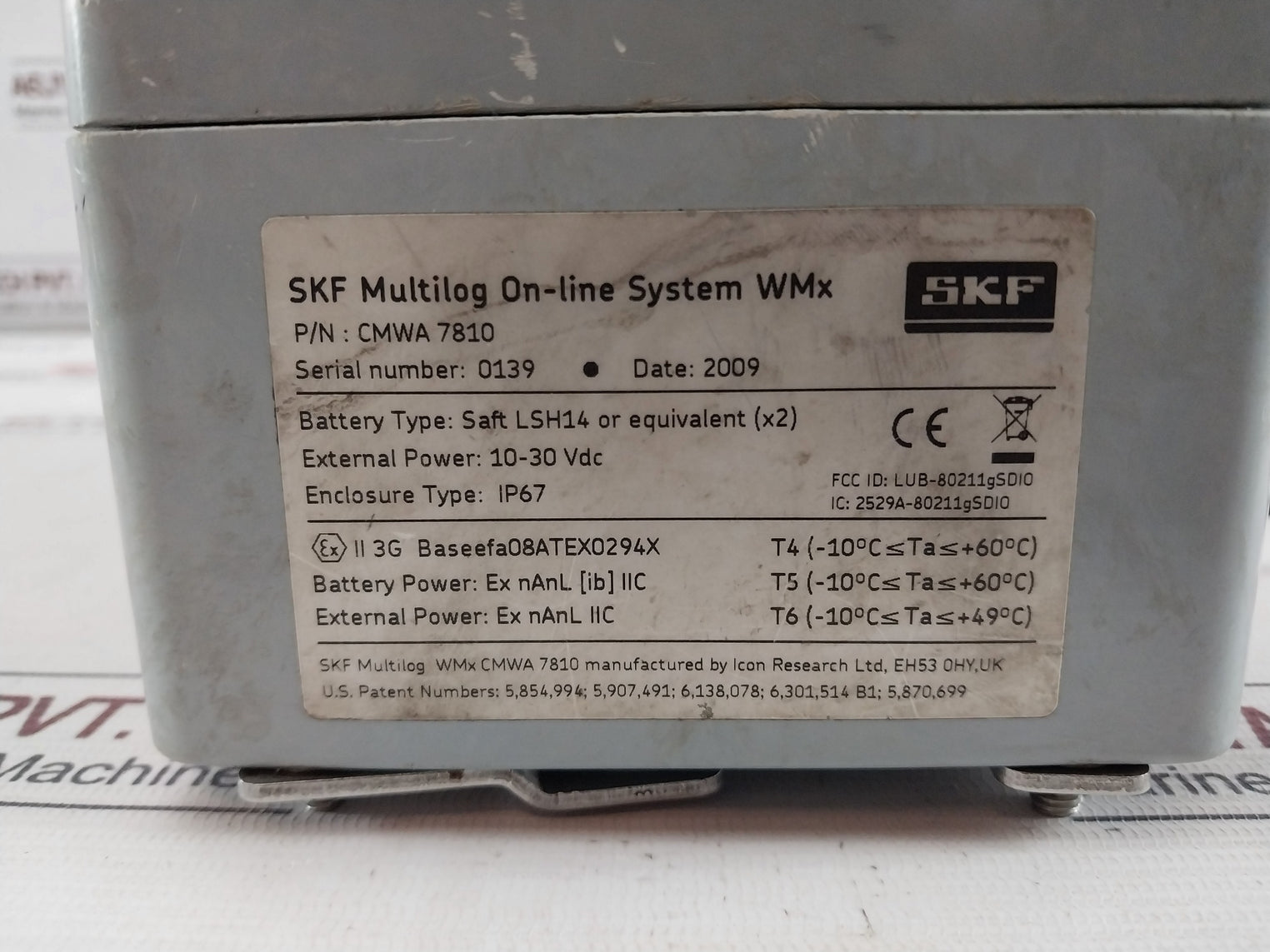 Skf Cmwa 7810 Multilog On-line System Wmx 10-30 Vdc (-10°C Ta +60°C)Rev.A