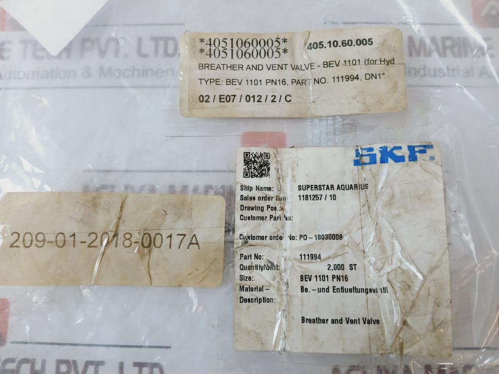 Skf Nr Gg 25 En-jl1040 Breather And Vent Valve Bev 1101 Pn16