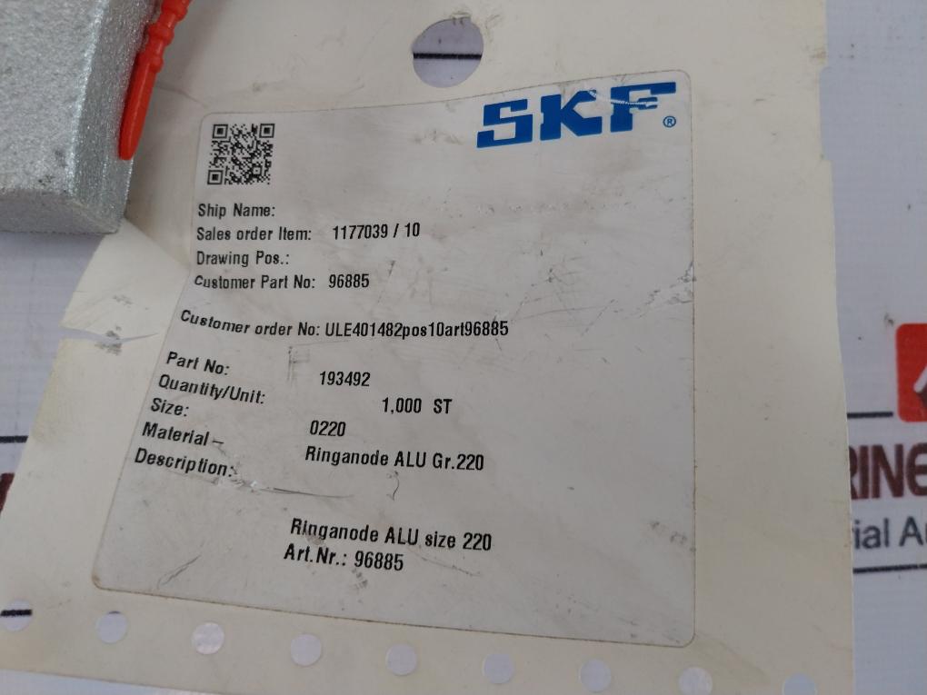SKF RINGANODE ALU SIZE 220 With Hexagon Head Screw M6x12