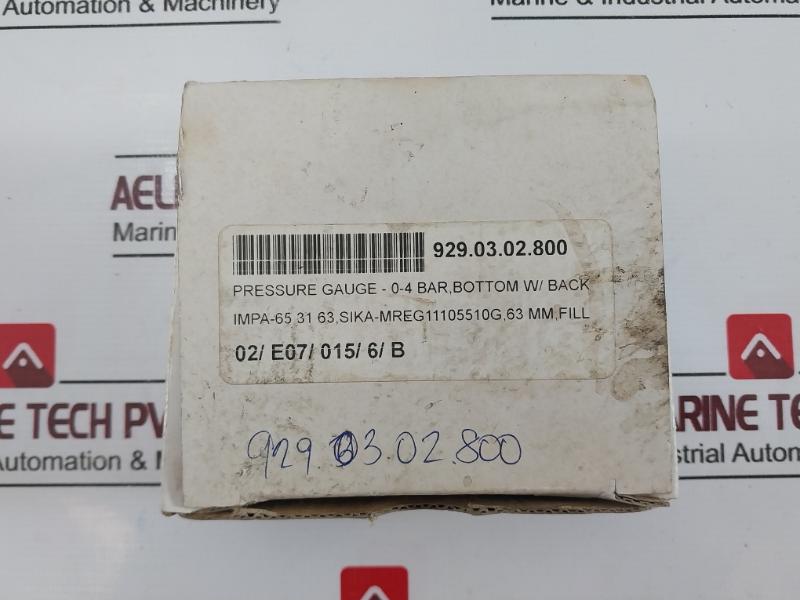 Slc Bvs Pressure Gauge 0-4 Bar Mreg11105510G