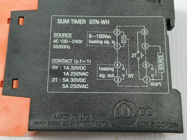 Slim Timer Gtn-wh Luxco Ac 100~240V