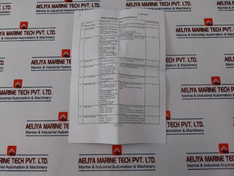 Smart I Electronics Sbsn150-s Biometric Door Access Control System, Version 5.6l
