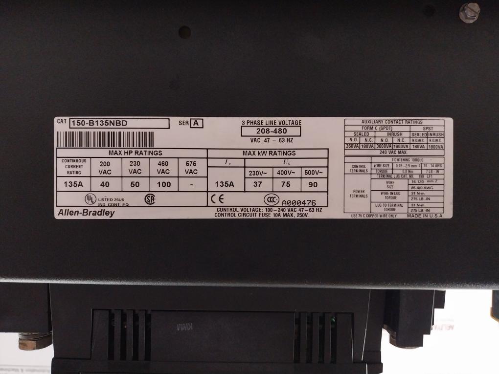 Smc-Dialog-Plus-Smart-Motor-Controller-150-b135Nbd-Allen-bradley-208-480-Vac-209346-13