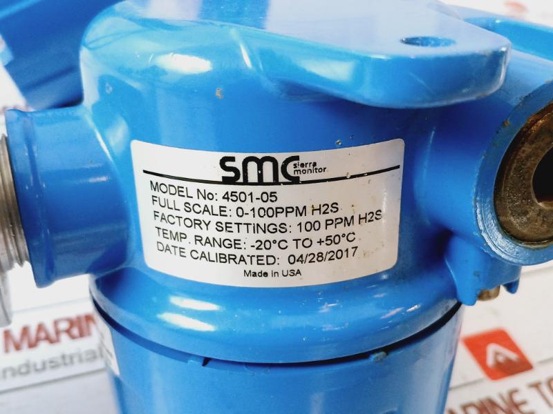 Smc 4501-05 Gas Detector 0-100 Ppm H2S (Hydrogen Sulfide) 10Vdc To 30Vdc