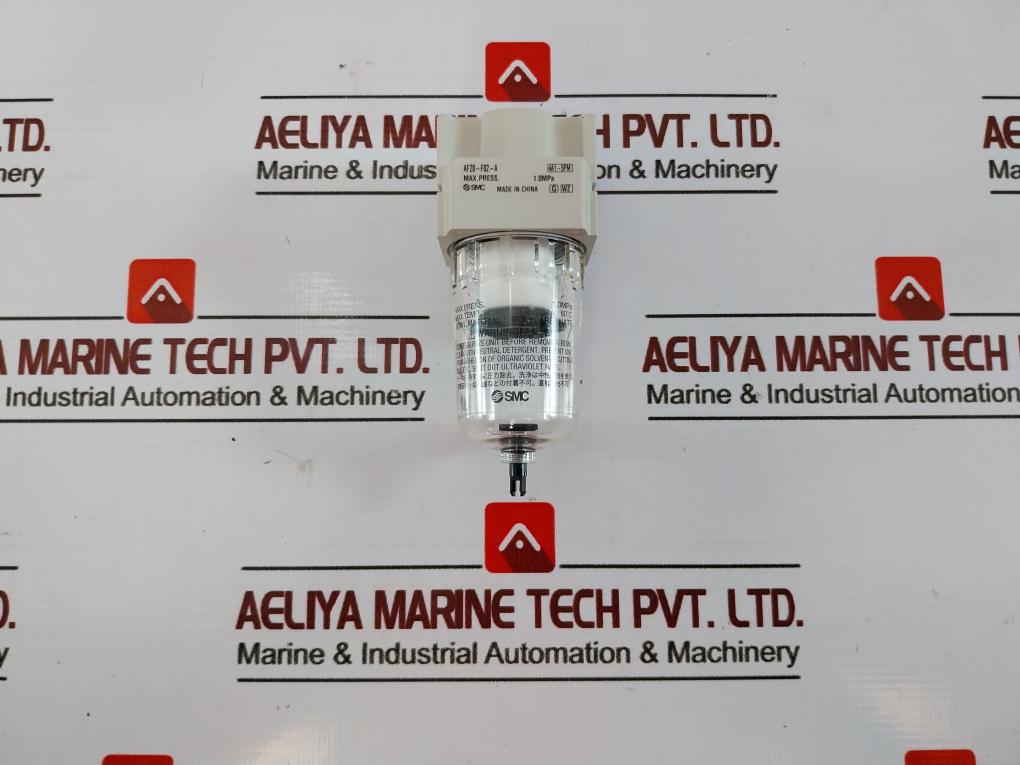 Smc Af20-f02-a Pneumatic Filter With Manual Drain 1.0Mpa 60°C