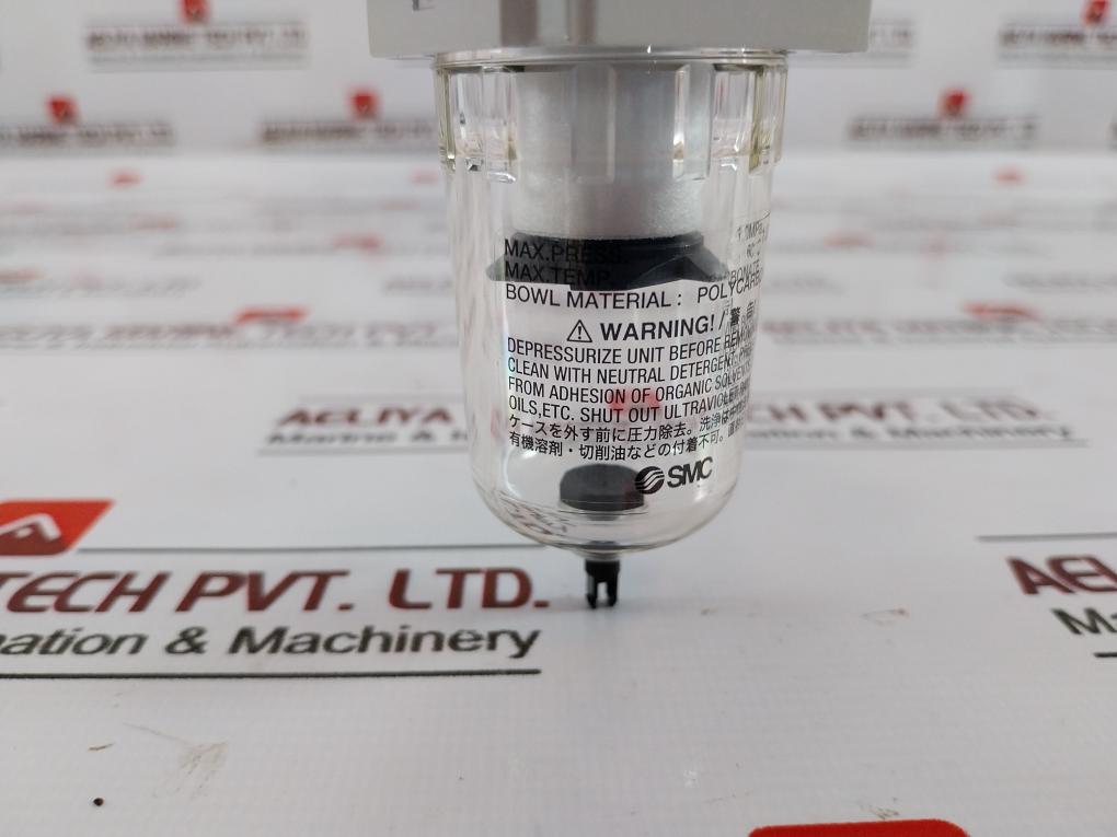 Smc Af20-f02-a Pneumatic Filter With Manual Drain 1.0Mpa 60°C