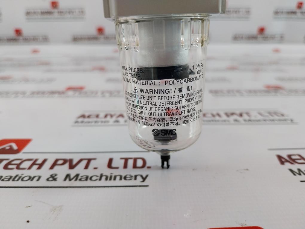 Smc Af20-f02-a Pneumatic Filter With Manual Drain 1.0Mpa 60°C