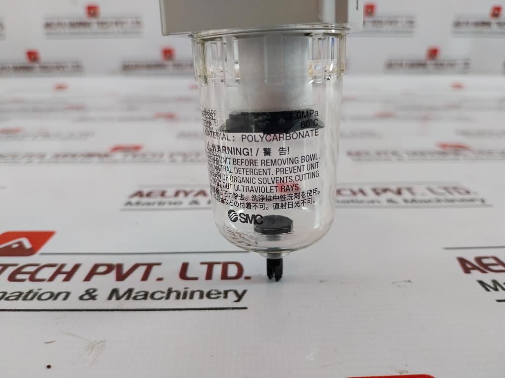 Smc Af20-f02-a Pneumatic Filter With Manual Drain 1.0Mpa 60°C