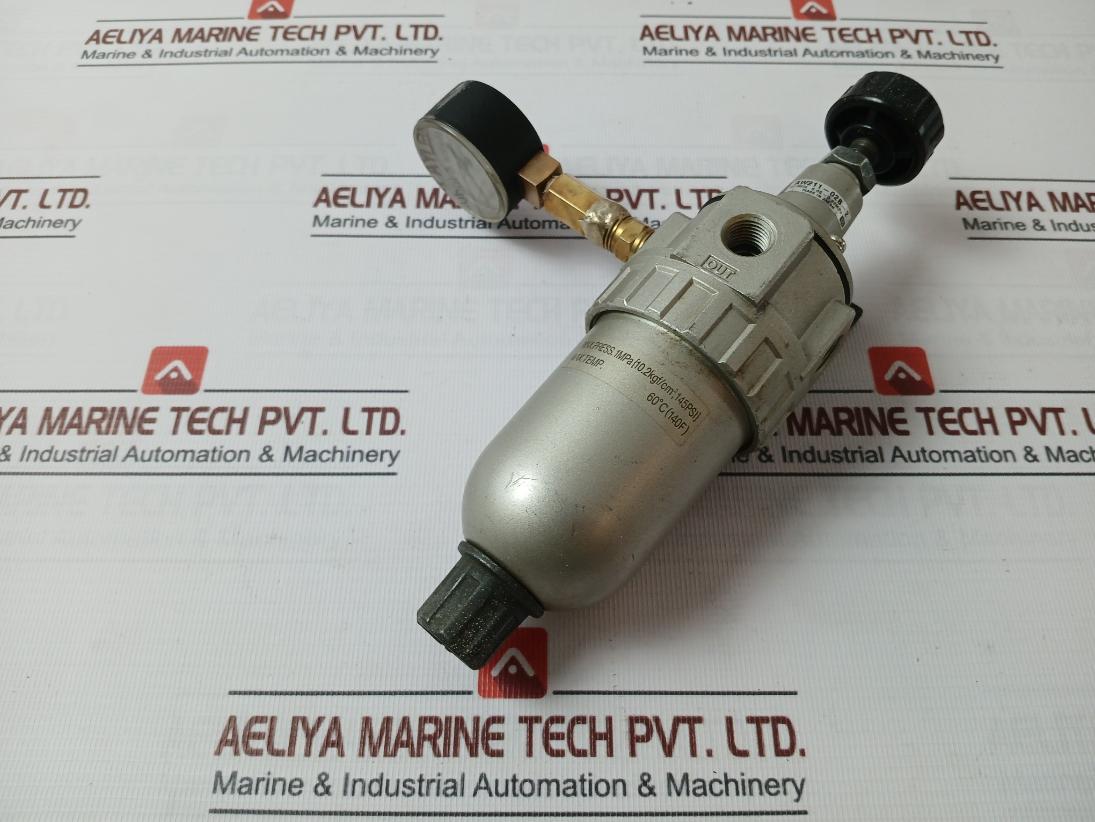Smc Aw211-02B-2 Filter Regulator 0 To 2 Kgf/Cm2, 0.05-0.83Mpa, 1Mpa 0-30 Psi