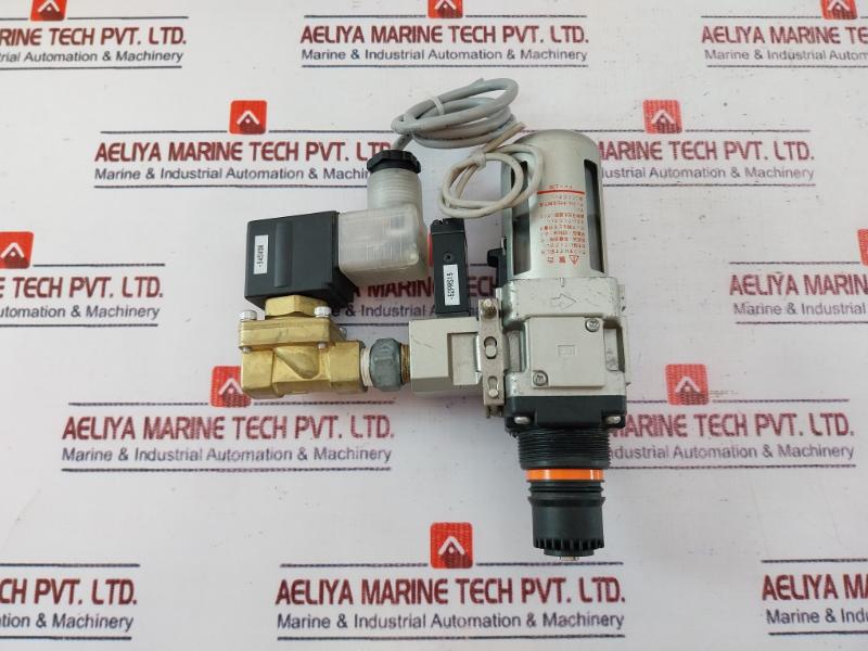 Smc Aw30-03Be Filter Regulator + Vxd2130-03-5D71 2 Way Media Valve Assy