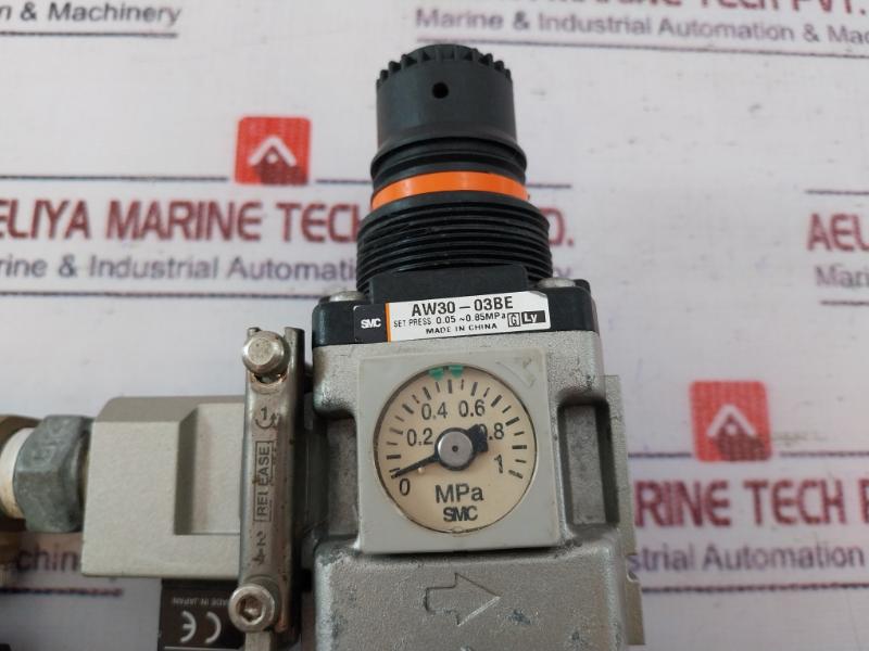 Smc Aw30-03Be Filter Regulator + Vxd2130-03-5D71 2 Way Media Valve Assy