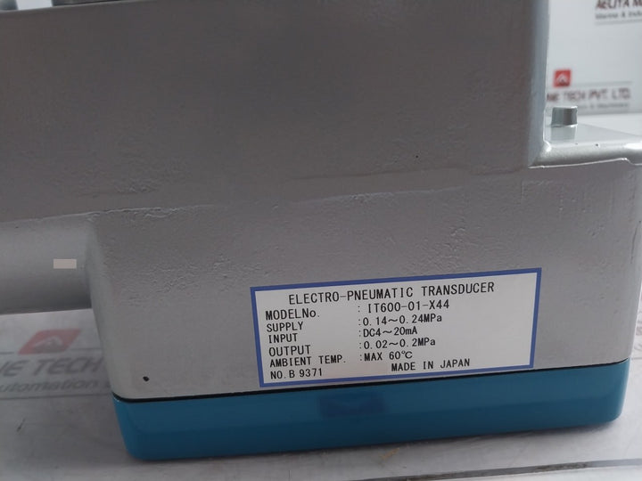 Smc It600-01-x44 Electro-pneumatic Transducer 0.14-0.24Mpa Max 60°C 1H