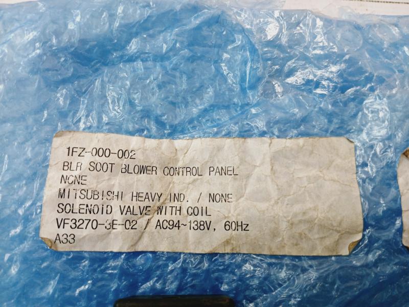 Smc Vf3270-3E-02 Solenoid Valve With Coil For Blr Soot Blower Control Panel