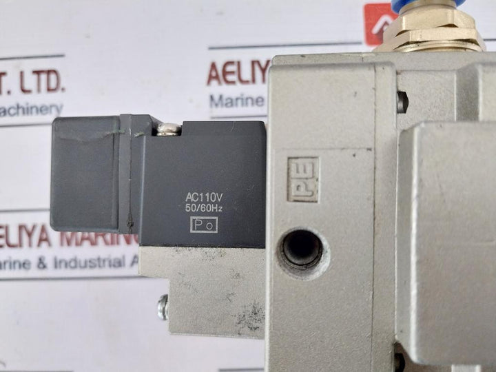 Smc Vg342-3E-06Na, 3 Port Solenoid Valve 110Vac 50/60Hz