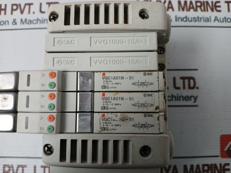 Smc Vqc1A01N-51 Valve Terminal With 3 Solenoid Valve Vvq1000-10A-1 Vqc1-lnp103