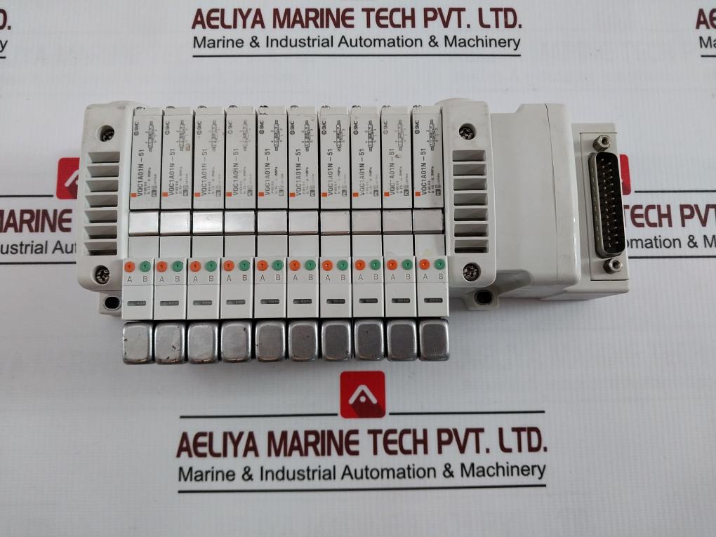 Smc Vv5Qc1-lno096 Valve Terminal With 10 Solenoid Valves 24Vdc A 0.15-0.7Mpa