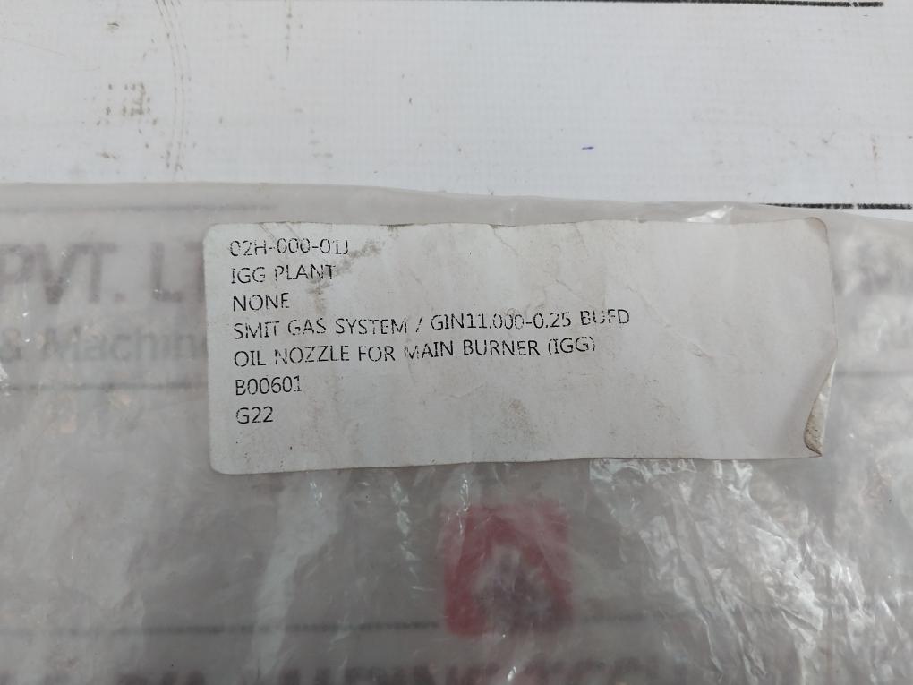 Smit Gas System G1N11.000-0,25 Oil Nozzle For Main Burner (Igg)