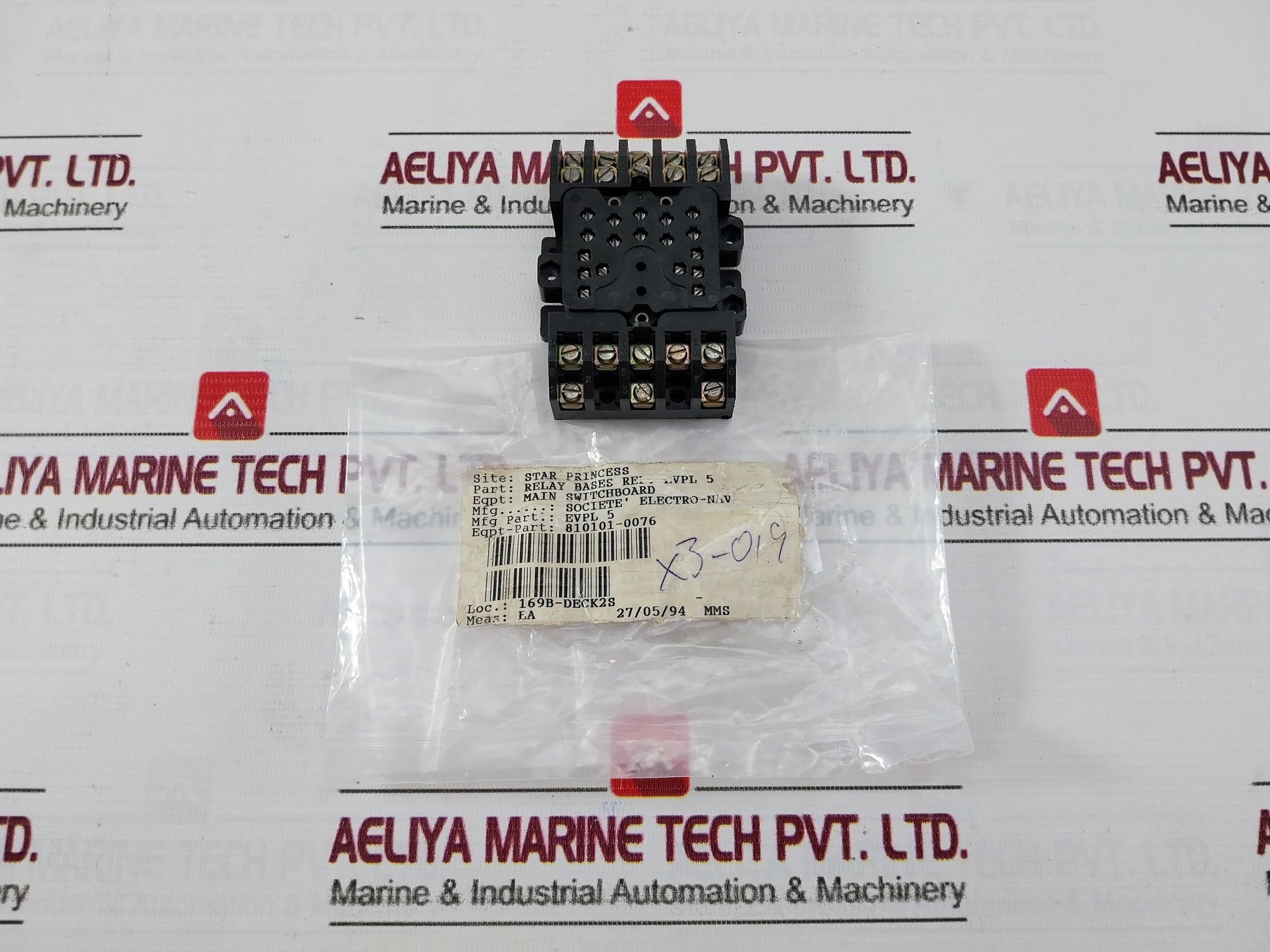 Societe’ Electro-Nav Evpl 5 Relay Base
