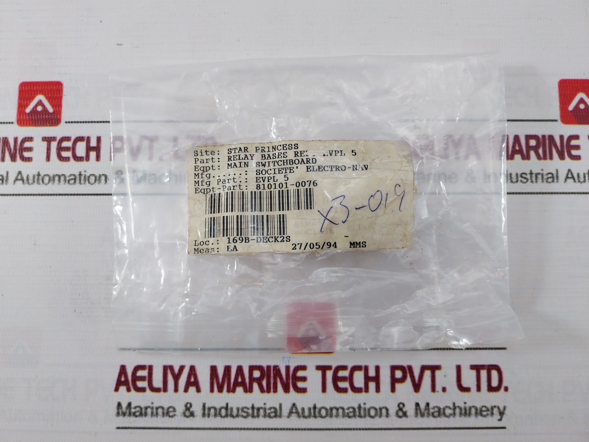 Societe’ Electro-Nav Evpl 5 Relay Base