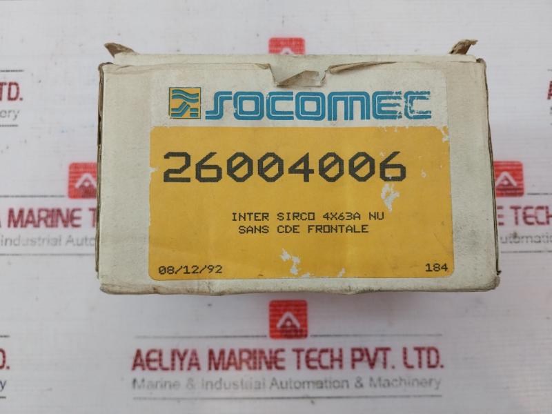 Socomec 26004006 Switch Disconnector On Load Isolator 63A 660V 63 Amp