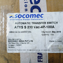 Socomec 95034010 Remotely Operated Transfer Switch 95034010sl 50/60hz