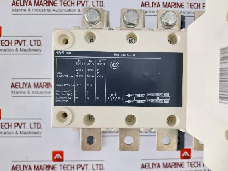 Socomec Atys R-4P-200A Motorised Changeover Switch 95234020Sl 2A/24V