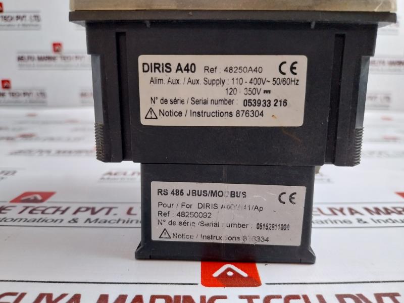 Socomec Diris A40 Multi Function Meter 48250A40 110-400V