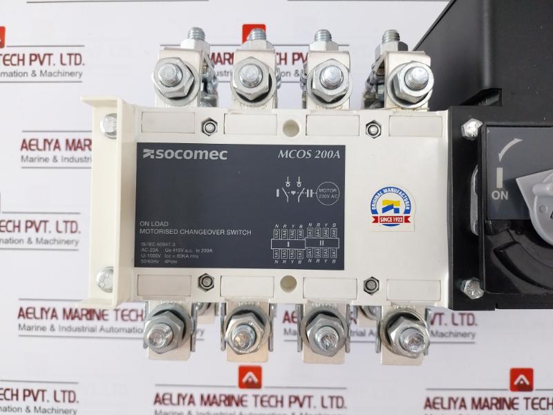 Socomec Mcos-4P-200A Pole Bypass Changeover Switch 125A-1600A 230Vac