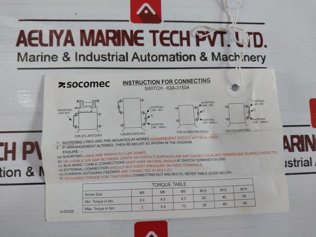 Socomec Mcos 125A Remotely Operated Transfer Switch Motor 230V Ac