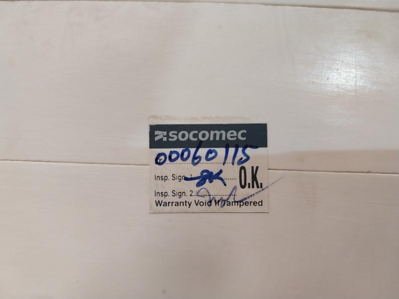 Socomec Mcos 400A Bypass Changeover Switch Ac-23A Gmc04004Poi 50/60Hz 4 Pole
