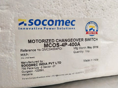 Socomec Mcos 400A 4 Pole Bypass Changeover Switch, 63A-3150A