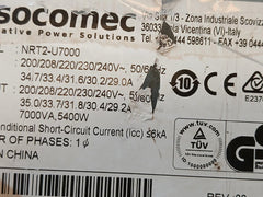 Socomec NRT2-U7000 Output 5400W Single Phase Power Solution Rev: 09
