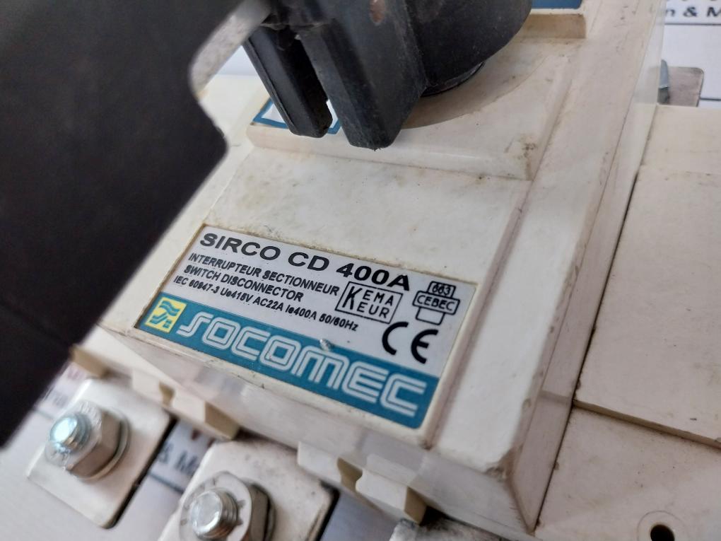 Socomec Sirco Cd 400A Interrupteur Sectionneur Load Break Switch Disconnector